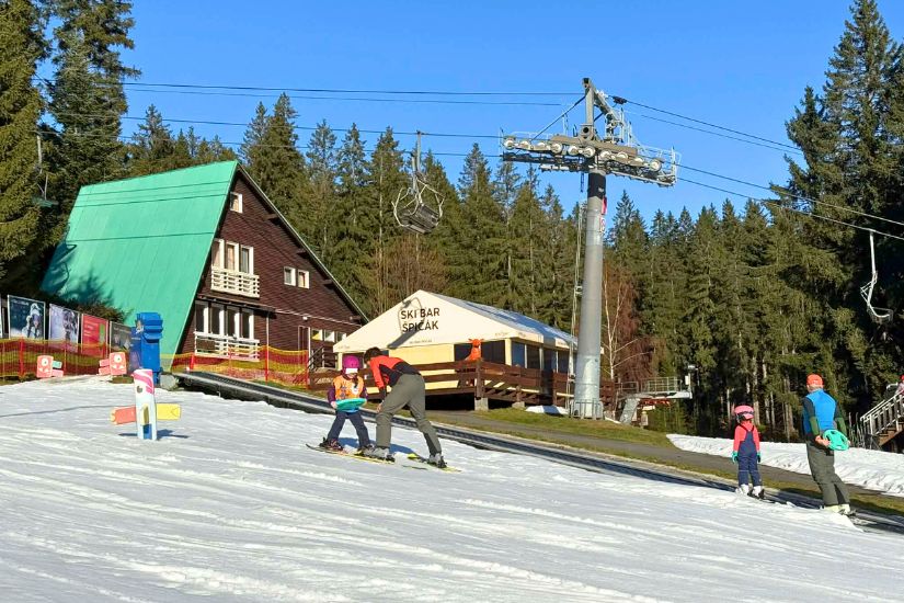 Skiing continues. We expect colder weather on Christmas Eve.